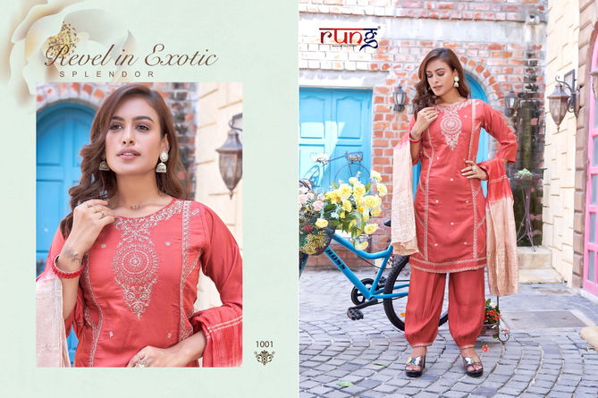 Afgani By Rung Embroidery Kurti With Bottom Dupatta Wholesale Market In Surat With Price